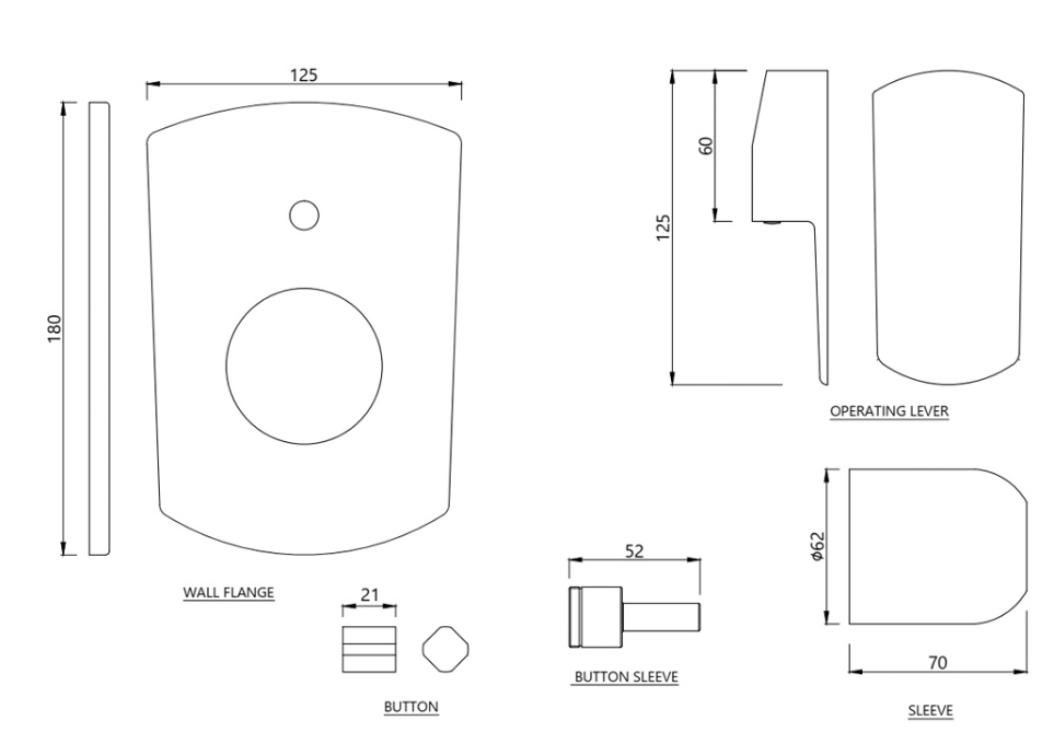 Jaquar Single Lever Chrome Exposed Parts Kit - Hi-Flow Diverter (KUP-CHR-35079NKPM)